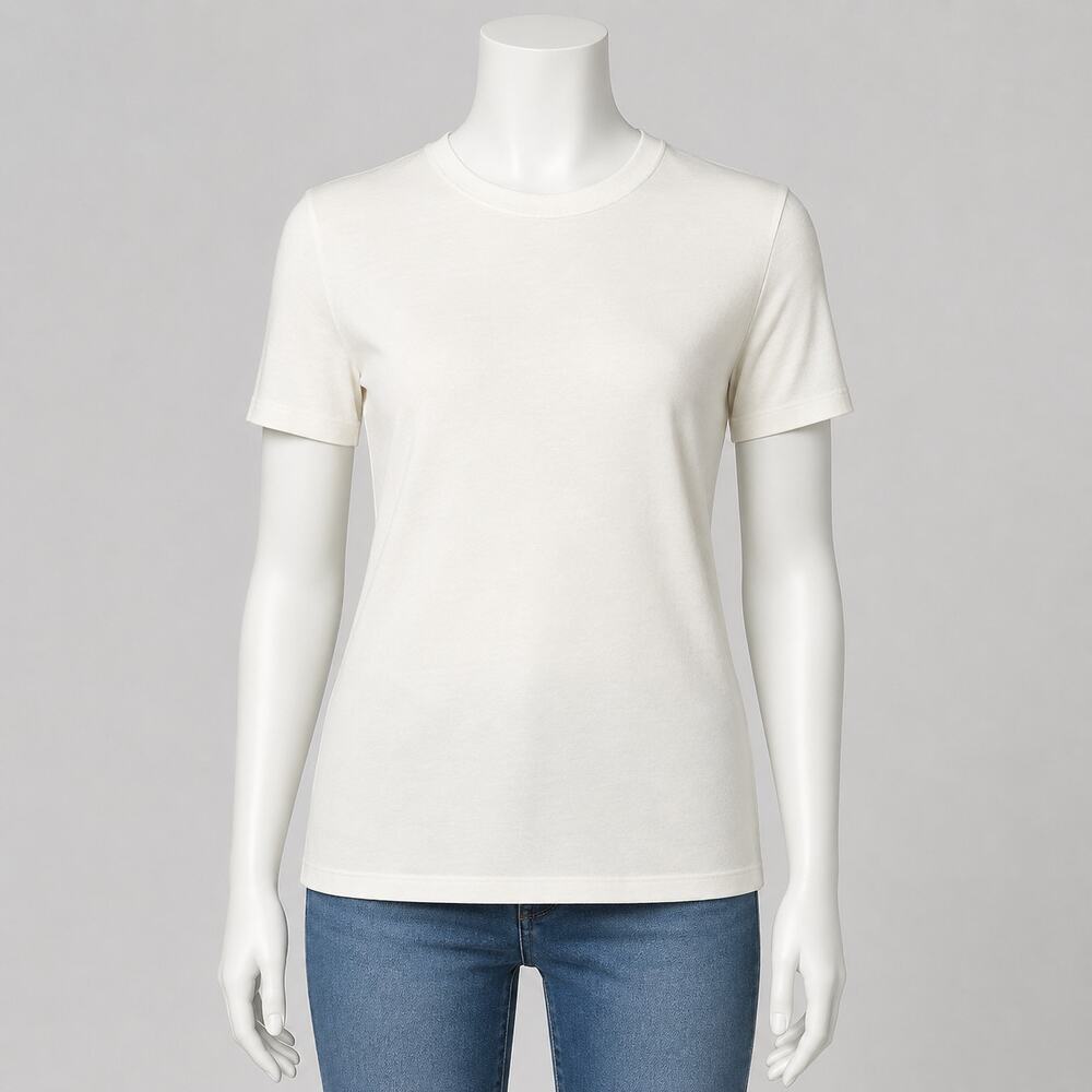 Banana Republic Women's White Timeless Crew Neck Tee - Size L